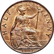 UK Half Penny Edward VII Low Horizon 1903 KM# 793.1 HALF PENNY 1903 coin reverse UK Half Penny Edward VII Low Horizon 1903 KM# 793.1 HALF PENNY 1903 coin reverse