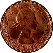 UK Half Penny Elizabeth II 1953 KM# 882 +ELIZABETH II DEI GRA:BRITT:OMN:REGINA F:D M∙G∙ coin obverse UK Half Penny Elizabeth II 1953 KM# 882 +ELIZABETH II DEI GRA:BRITT:OMN:REGINA F:D M∙G∙ coin obverse