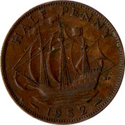 UK Half Penny George VI 1952 KM# 868 HALF PENNY HP *YEAR* coin reverse UK Half Penny George VI 1952 KM# 868 HALF PENNY HP *YEAR* coin reverse