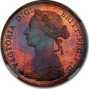 UK Half Penny Victoria 1884 KM# 754 VICTORIA D:G: BRITT: REG: F:D: coin obverse UK Half Penny Victoria 1884 KM# 754 VICTORIA D:G: BRITT: REG: F:D: coin obverse