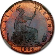 UK Half Penny Victoria 1884 KM# 754 HALF PENNY coin reverse UK Half Penny Victoria 1884 KM# 754 HALF PENNY coin reverse