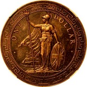 UK One Dollar (Bombay Trade) KM# T5a ONE DOLLAR 1895 coin obverse UK One Dollar (Bombay Trade) KM# T5a ONE DOLLAR 1895 coin obverse