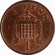 UK One Penny Elizabeth II 1986 KM# 935 ONE PENNY 1 coin reverse UK One Penny Elizabeth II 1986 KM# 935 ONE PENNY 1 coin reverse