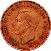 UK One Penny George VI 1937 Matte Proof KM# 845 GEORGIVS VI D:G:BR:OMN:REX F:D:IND:IMP. HP coin obverse UK One Penny George VI 1937 Matte Proof KM# 845 GEORGIVS VI D:G:BR:OMN:REX F:D:IND:IMP. HP coin obverse