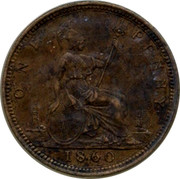UK One Penny Victoria 1860 Incuse lines on shield KM# 749.1 ONE PENNY coin reverse UK One Penny Victoria 1860 Incuse lines on shield KM# 749.1 ONE PENNY coin reverse