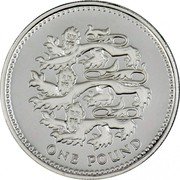 UK One Pound English Lions 1997 Proof KM# 975a ONE POUND coin reverse UK One Pound English Lions 1997 Proof KM# 975a ONE POUND coin reverse