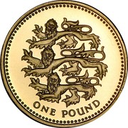 UK One Pound English Lions 2002 British Royal Mint Proof KM# 1030 ONE POUND coin reverse UK One Pound English Lions 2002 British Royal Mint Proof KM# 1030 ONE POUND coin reverse