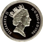 UK One Pound Northern Irish Flax 1986 Proof KM# 946a ELIZABETH II D∙G∙REG∙F∙D∙1986 RDM coin obverse UK One Pound Northern Irish Flax 1986 Proof KM# 946a ELIZABETH II D∙G∙REG∙F∙D∙1986 RDM coin obverse