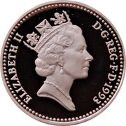 UK One Pound Royal Arms 1993 Proof KM# 964a ELIZABETH II D∙G∙REG∙F∙D∙1993 RDM coin obverse UK One Pound Royal Arms 1993 Proof KM# 964a ELIZABETH II D∙G∙REG∙F∙D∙1993 RDM coin obverse