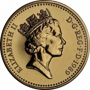 UK One Pound Thistle of Scotland 1989 Proof KM# 959 ELIZABETH II D∙G∙REG∙F∙D∙1989 RDM coin obverse UK One Pound Thistle of Scotland 1989 Proof KM# 959 ELIZABETH II D∙G∙REG∙F∙D∙1989 RDM coin obverse