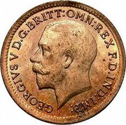 UK One Third Farthing George V 1913 KM# 823 GEORGIVS V D.G.BRITT:OMN:REX F.D.IND:IMP: B.M. coin obverse UK One Third Farthing George V 1913 KM# 823 GEORGIVS V D.G.BRITT:OMN:REX F.D.IND:IMP: B.M. coin obverse