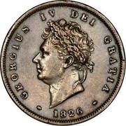 UK Penny 1826 Proof KM# 693a Pre-Decimal coinage GEORGIUS. IV DEI GRATIA coin obverse UK Penny 1826 Proof KM# 693a Pre-Decimal coinage GEORGIUS. IV DEI GRATIA coin obverse