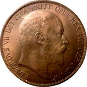 UK Penny Edward VII Low sea level 1902 KM# 794.1 EDWARDVS VII DEI GRA: BRITT: OMN: REX FID: DEF: IND: IMP: DES coin obverse UK Penny Edward VII Low sea level 1902 KM# 794.1 EDWARDVS VII DEI GRA: BRITT: OMN: REX FID: DEF: IND: IMP: DES coin obverse