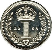 UK Penny Elizabeth II (Maundy pre-decimal; 1st issue) 1953 Prooflike KM# 884 19 1 53 coin reverse UK Penny Elizabeth II (Maundy pre-decimal; 1st issue) 1953 Prooflike KM# 884 19 1 53 coin reverse