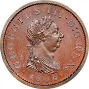 UK Penny George III 1806 KM# 663 GEORGIUS III∙D:G∙REX coin obverse