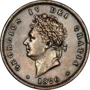 UK Penny George IV 1826 KM# 693 GEORGIUS. IV DEI GRATIA coin obverse UK Penny George IV 1826 KM# 693 GEORGIUS. IV DEI GRATIA coin obverse