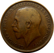 UK Penny George V 1912 KM# 810 GEORGIVS V DEI GRA: BRITT: OMN: REX FID: DEF: IND: IMP: B.M. coin obverse UK Penny George V 1912 KM# 810 GEORGIVS V DEI GRA: BRITT: OMN: REX FID: DEF: IND: IMP: B.M. coin obverse