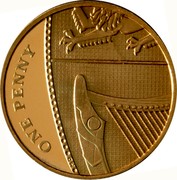 UK Penny Royal Shield 2008 KM# 1107b ONE PENNY coin reverse UK Penny Royal Shield 2008 KM# 1107b ONE PENNY coin reverse