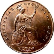 UK Penny Victoria 1848 KM# 739 BRITANNIAR: REG: FID: DEF: coin reverse UK Penny Victoria 1848 KM# 739 BRITANNIAR: REG: FID: DEF: coin reverse