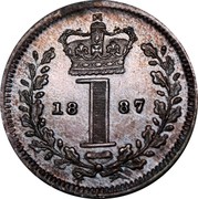 UK Penny Victoria 1887 Prooflike KM# 727 1 coin reverse UK Penny Victoria 1887 Prooflike KM# 727 1 coin reverse