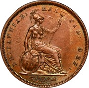 UK Penny William IV 1834 KM# 707 BRITANNIAR: REX FID: DEF: coin reverse UK Penny William IV 1834 KM# 707 BRITANNIAR: REX FID: DEF: coin reverse