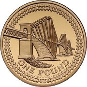 UK Pound 25th Anniversary of Decimal £1s. Forth Railway Bridge 2004 British Royal Mint Proof KM# 1048b ONE POUND coin reverse UK Pound 25th Anniversary of Decimal £1s. Forth Railway Bridge 2004 British Royal Mint Proof KM# 1048b ONE POUND coin reverse