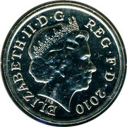 UK Pound Badge of London 2010 British Royal Mint Proof KM# 1158a ELIZABETH∙II∙D∙G REG∙F∙D∙2010 IRB coin obverse UK Pound Badge of London 2010 British Royal Mint Proof KM# 1158a ELIZABETH∙II∙D∙G REG∙F∙D∙2010 IRB coin obverse