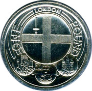 UK Pound Badge of London 2010 British Royal Mint Proof KM# 1158a ONE POUND LONDON coin reverse UK Pound Badge of London 2010 British Royal Mint Proof KM# 1158a ONE POUND LONDON coin reverse