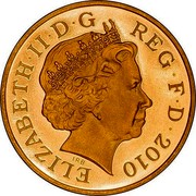 UK Pound Belfast 2010 British Royal Mint Proof KM# 1159b ELIZABETH II D G REG F D 2010 coin obverse
