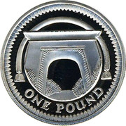 UK Pound Egyptian Arch Bridge 2008 British Royal Mint Proof KM# 1059a.2 ONE POUND coin reverse
