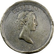USA Quarter Pattern 1792 KM# PnL1 LIBERTY. coin obverse USA Quarter Pattern 1792 KM# PnL1 LIBERTY. coin obverse