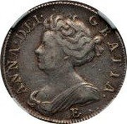 UK Shilling (Anne (2nd bust) E below) KM# 517.2 ANNA∙DEI∙ GRATIA E coin obverse UK Shilling (Anne (2nd bust) E below) KM# 517.2 ANNA∙DEI∙ GRATIA E coin obverse