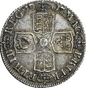 UK Shilling Anne (2nd bust) E (Edinburgh) below 1707 Proof KM# 517.5 MAG∙ BRI∙FR∙ ET∙HIB∙ REG ∙*YEAR*∙ coin reverse UK Shilling Anne (2nd bust) E (Edinburgh) below 1707 Proof KM# 517.5 MAG∙ BRI∙FR∙ ET∙HIB∙ REG ∙*YEAR*∙ coin reverse