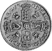 UK Shilling Anne (2nd bust) Plumes in angles 1705 KM# 517.3 MAG - BR ∙ FRA - ET ∙ HIB - REG ∙ coin reverse UK Shilling Anne (2nd bust) Plumes in angles 1705 KM# 517.3 MAG - BR ∙ FRA - ET ∙ HIB - REG ∙ coin reverse