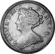 UK Shilling Anne (2nd bust) W/E below 1707 KM# 517.6 ANNA∙DEI∙ GRATIA E coin obverse UK Shilling Anne (2nd bust) W/E below 1707 KM# 517.6 ANNA∙DEI∙ GRATIA E coin obverse