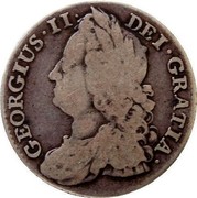 UK Shilling George II Roses at angles 1743/1 KM# 583.1 GEORGIVS ∙ II ∙ DEI ∙ GRATIA ∙ coin obverse UK Shilling George II Roses at angles 1743/1 KM# 583.1 GEORGIVS ∙ II ∙ DEI ∙ GRATIA ∙ coin obverse