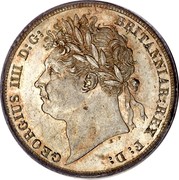 UK Shilling George IV 1825 KM# 687 GEORGIUS IIII D:G: BRITANNIAR: REX F:D: coin obverse UK Shilling George IV 1825 KM# 687 GEORGIUS IIII D:G: BRITANNIAR: REX F:D: coin obverse