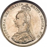 UK Shilling Victoria 1889 KM# 761 VICTORIA DEI GRATIA BRITT: REGINA F:D: coin obverse