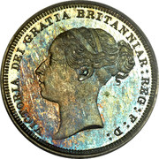 UK Six Pence Victoria 1883 KM# 757 VICTORIA DEI GRATIA BRITANNIAR: REG: F: D: coin obverse UK Six Pence Victoria 1883 KM# 757 VICTORIA DEI GRATIA BRITANNIAR: REG: F: D: coin obverse