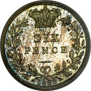 UK Six Pence Victoria 1883 KM# 757 SIX PENCE coin reverse UK Six Pence Victoria 1883 KM# 757 SIX PENCE coin reverse