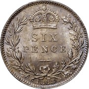 UK Six Pence Victoria 1888 KM# 760 SIX PENCE coin reverse UK Six Pence Victoria 1888 KM# 760 SIX PENCE coin reverse