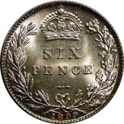 UK Six Pence Victoria 1899 KM# 779 SIX PENCE coin reverse UK Six Pence Victoria 1899 KM# 779 SIX PENCE coin reverse
