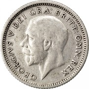 UK Sixpence George V Modified head 1927 Proof KM# 828 GEORGIVS V DEI GRA:BRITT:OMN:REX BM coin obverse UK Sixpence George V Modified head 1927 Proof KM# 828 GEORGIVS V DEI GRA:BRITT:OMN:REX BM coin obverse
