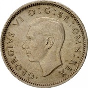UK Sixpence George VI 1948 Proof KM# 862 GEORGIVS VI D:G:BR:OMN:REX HP coin obverse UK Sixpence George VI 1948 Proof KM# 862 GEORGIVS VI D:G:BR:OMN:REX HP coin obverse