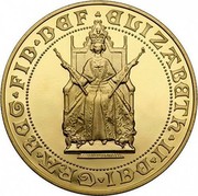 UK Sovereign 500th Anniversary of Sovereign 1989 Proof KM# 956 ELIZABETH∙II∙DEI∙GRA∙REG∙FID∙DIF coin obverse UK Sovereign 500th Anniversary of Sovereign 1989 Proof KM# 956 ELIZABETH∙II∙DEI∙GRA∙REG∙FID∙DIF coin obverse