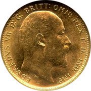 UK Sovereign Edward VII 1910 KM# 805 EDWARDVS VII D:G: BRITT: OMN: REX F:D: IND: IMP: coin obverse UK Sovereign Edward VII 1910 KM# 805 EDWARDVS VII D:G: BRITT: OMN: REX F:D: IND: IMP: coin obverse
