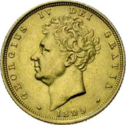 UK Sovereign George IV 1829 KM# 696 GEORGIUS IV DEI GRATIA coin obverse UK Sovereign George IV 1829 KM# 696 GEORGIUS IV DEI GRATIA coin obverse