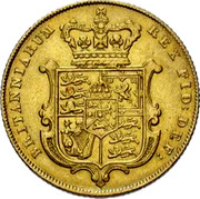 UK Sovereign George IV 1829 KM# 696 BRITANNIARUM REX FID: DEF: coin reverse UK Sovereign George IV 1829 KM# 696 BRITANNIARUM REX FID: DEF: coin reverse