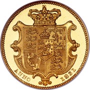 UK Sovereign William IV 1831 KM# 717 ANNO YEAR coin reverse UK Sovereign William IV 1831 KM# 717 ANNO YEAR coin reverse