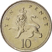 UK Ten Pence Crowned lion 4th portrait 2004 KM# 989 TEN PENCE 10 coin reverse UK Ten Pence Crowned lion 4th portrait 2004 KM# 989 TEN PENCE 10 coin reverse